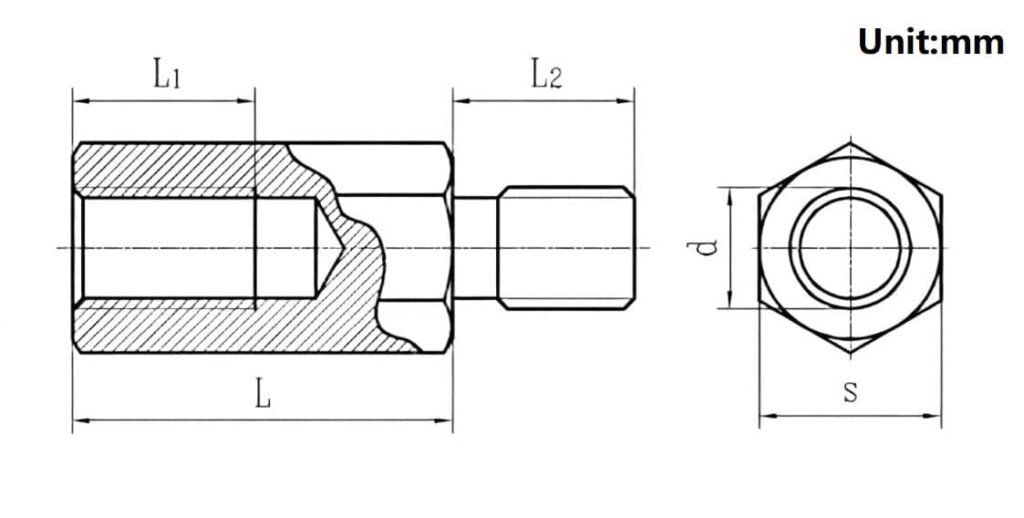 Copper Stud Single Pass Hexagonal Column YJT 13001