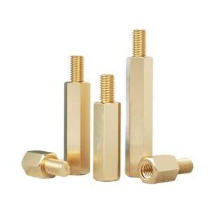 Copper Stud Single Pass Hexagonal Column YJT 13001 BrassC3604-1