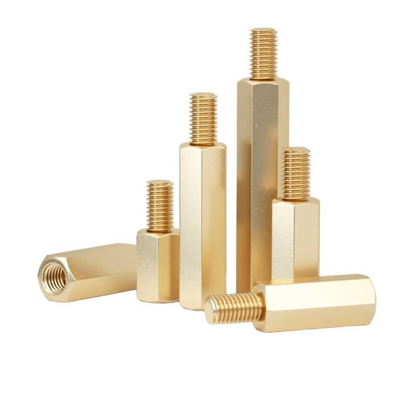 Copper Stud Single Pass Hexagonal Column YJT 13001 BrassC3604-2
